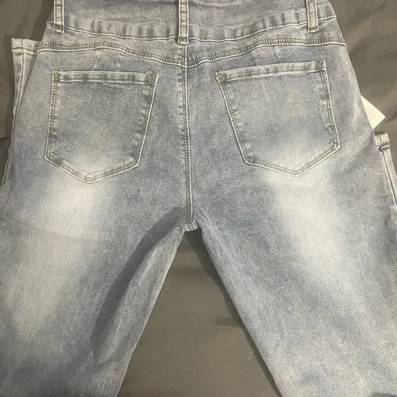 BAMBOO Blue Slim Straight Jeans with Vintage-Inspired Wash - Picture 2 of 8